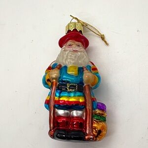 Thomas Pacconi Santa Around the World Lapland Blown Glass Ornament.
